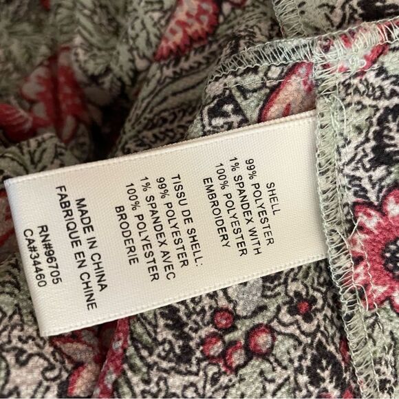 La Vie Rebecca Taylor Camila Crepe Smocked Floral Tiered Long Sleeve Dress XS - Picture 8 of 8